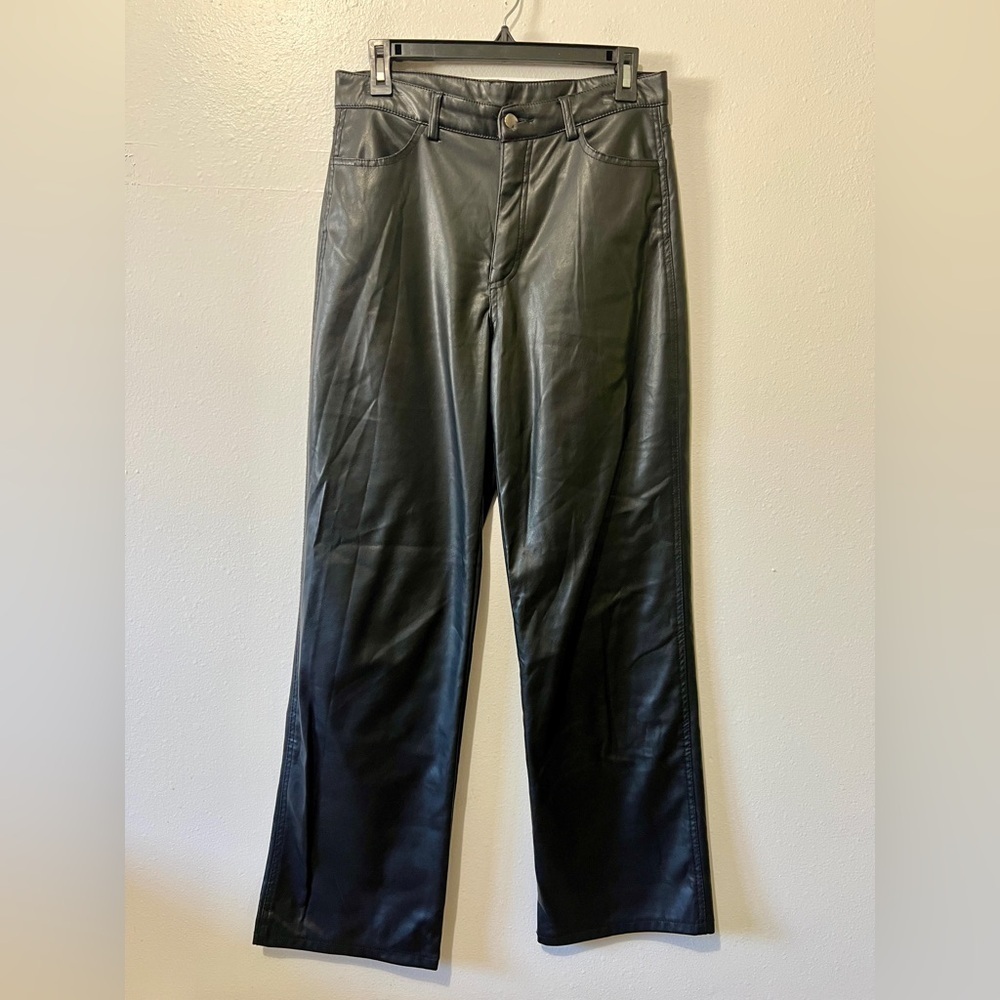GARAGE Wide Leg Vegan Leather Pants - Medium (29") - Picture 6 of 11